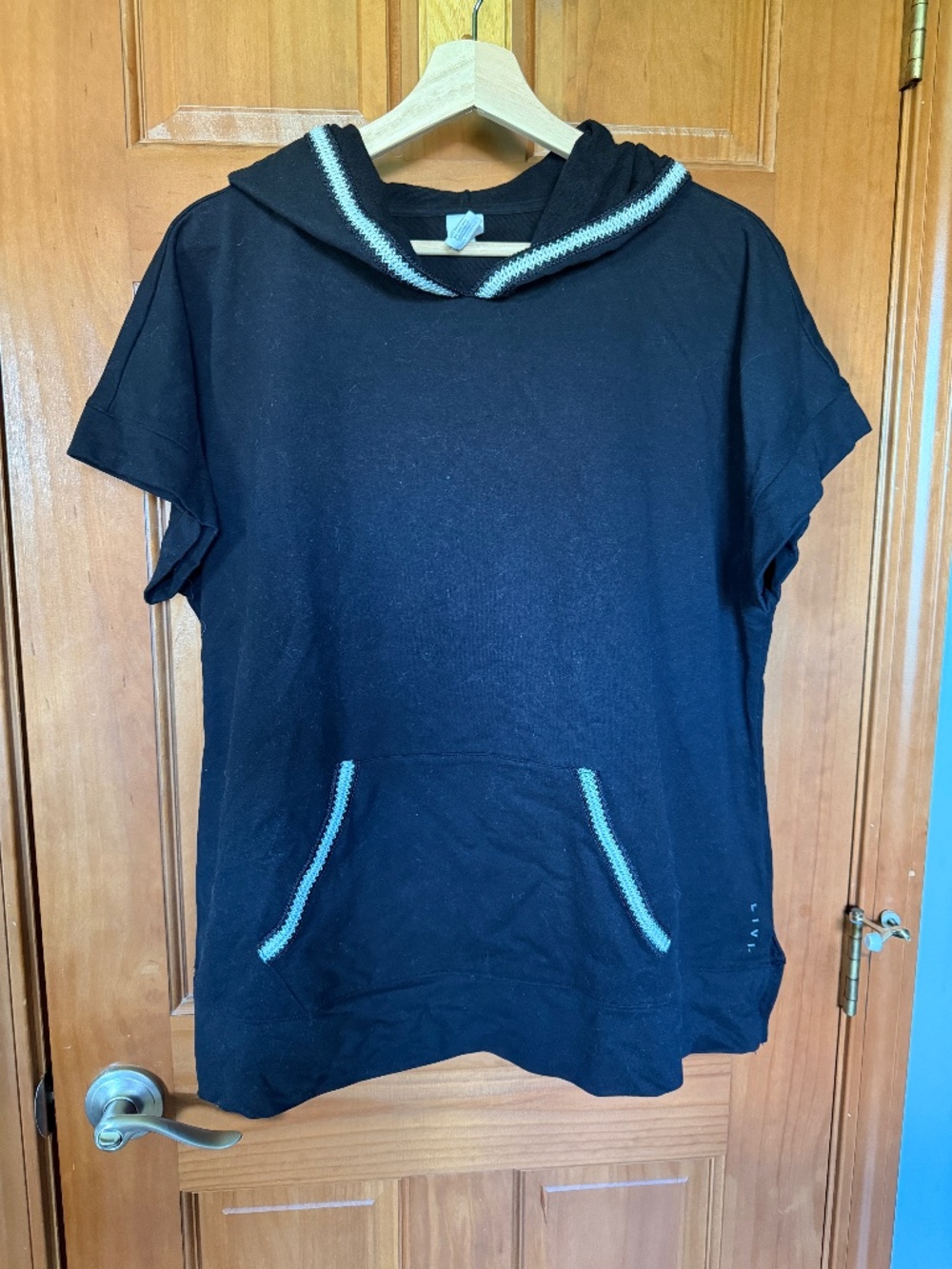 LIVI French Terry Short-Sleeve Crochet-Trim Sweatshirt
